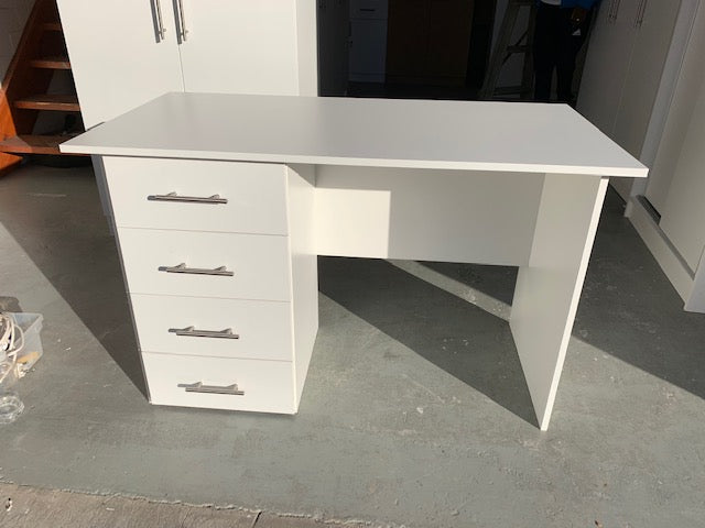 White Work Desk with Drawers