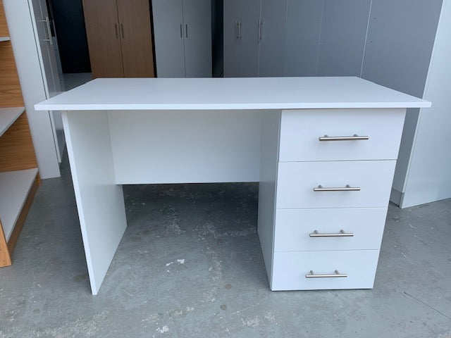White Work Desk with Drawers